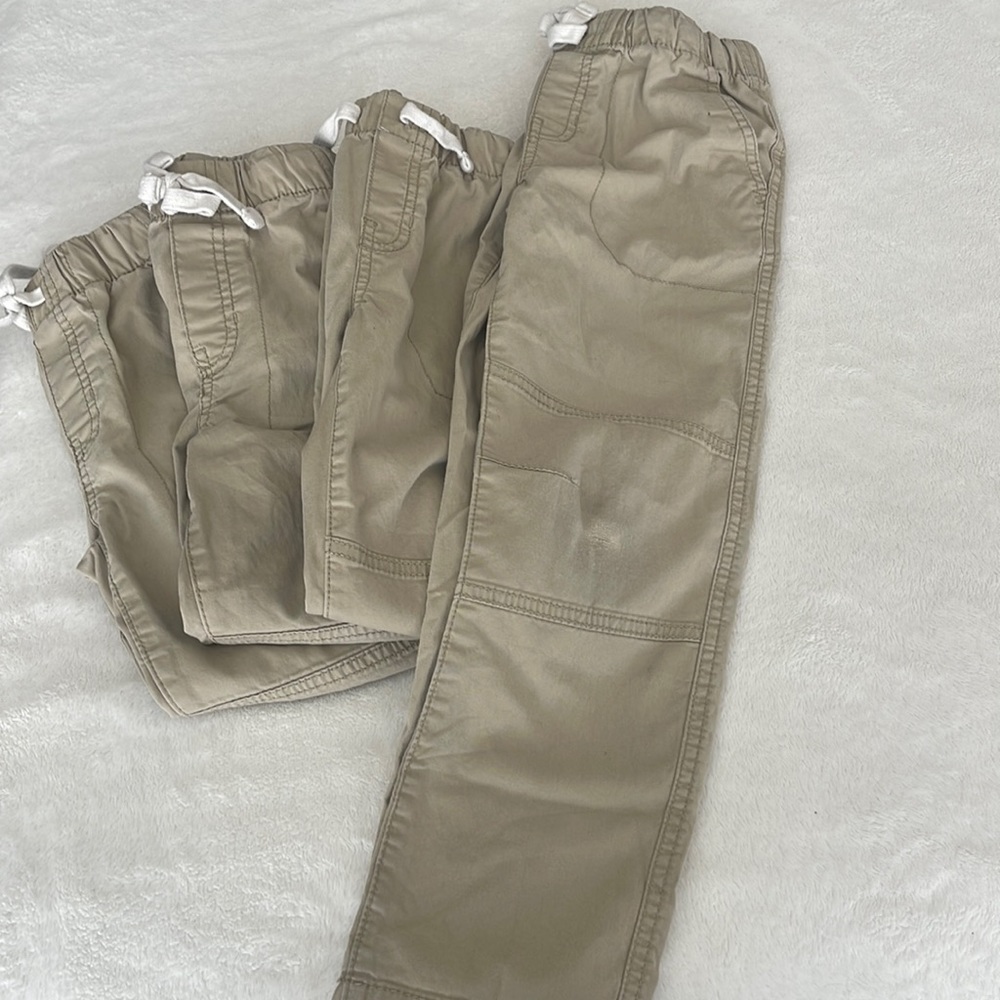 Cat & Jack boy’s used pants. 4 pairs. Tan.